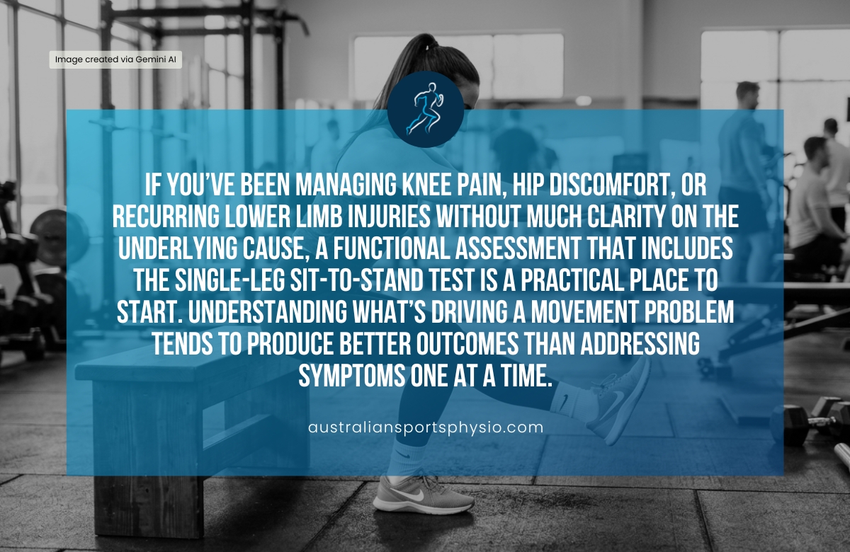 Single Leg Sit to Stand Test | Australian Sports Physio Preston