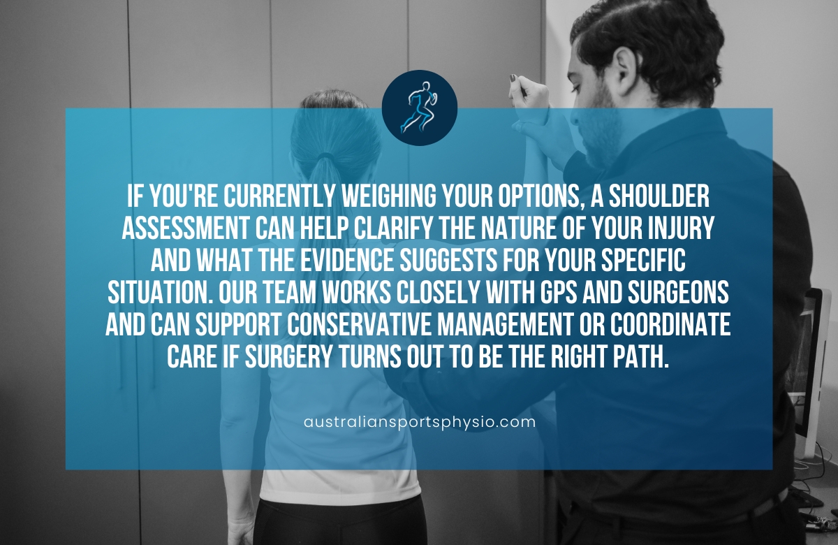 Shoulder Surgery vs Physio in Ivanhoe | Australian Sports Physio