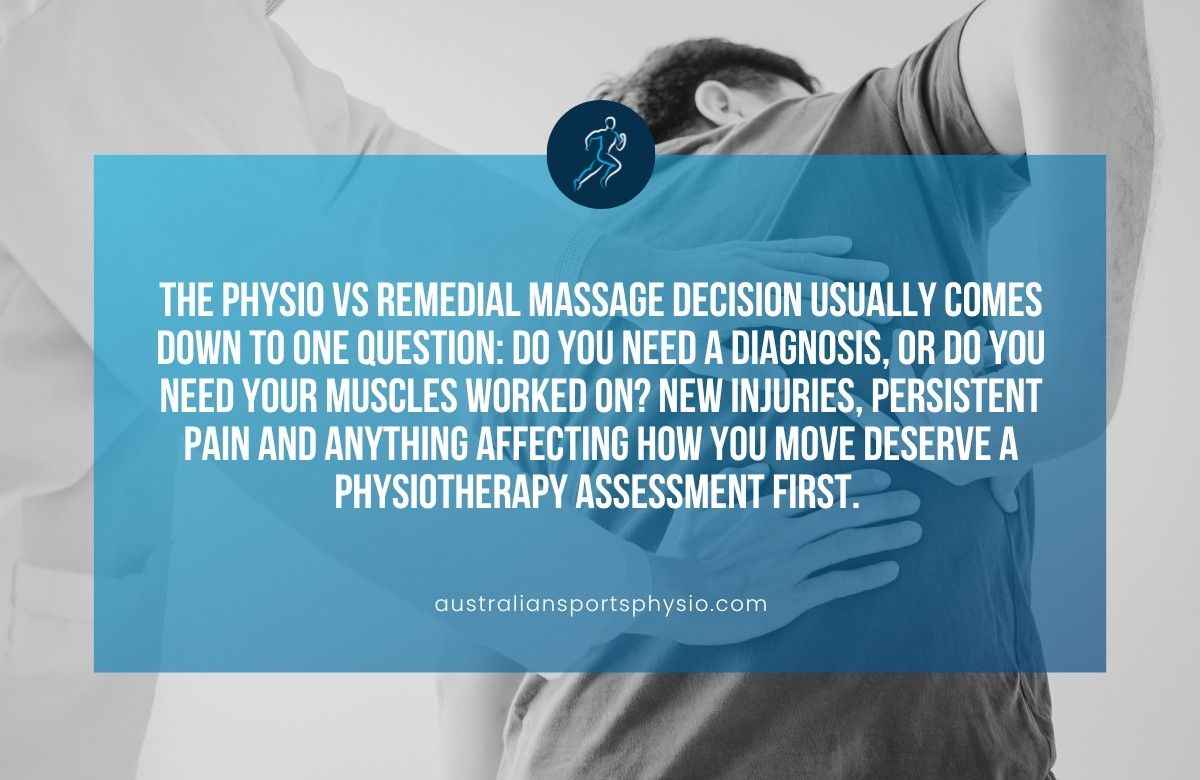 Physio vs Remedial Massage in Preston | Australian Sports Physio