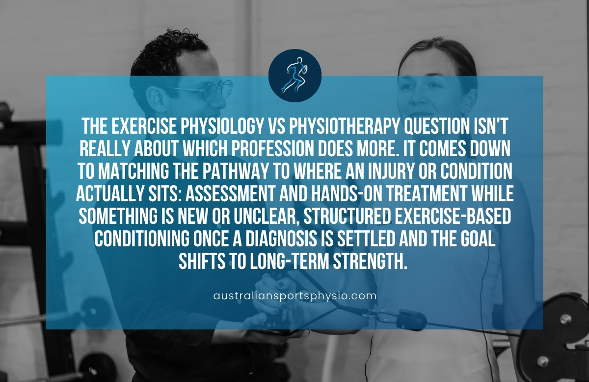 Exercise Physiology vs Physiotherapy Preston | Australian Sports Physio